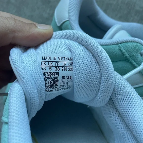 Adidas Three Stripe Suede Blue Sneakers - Picture 2 of 6